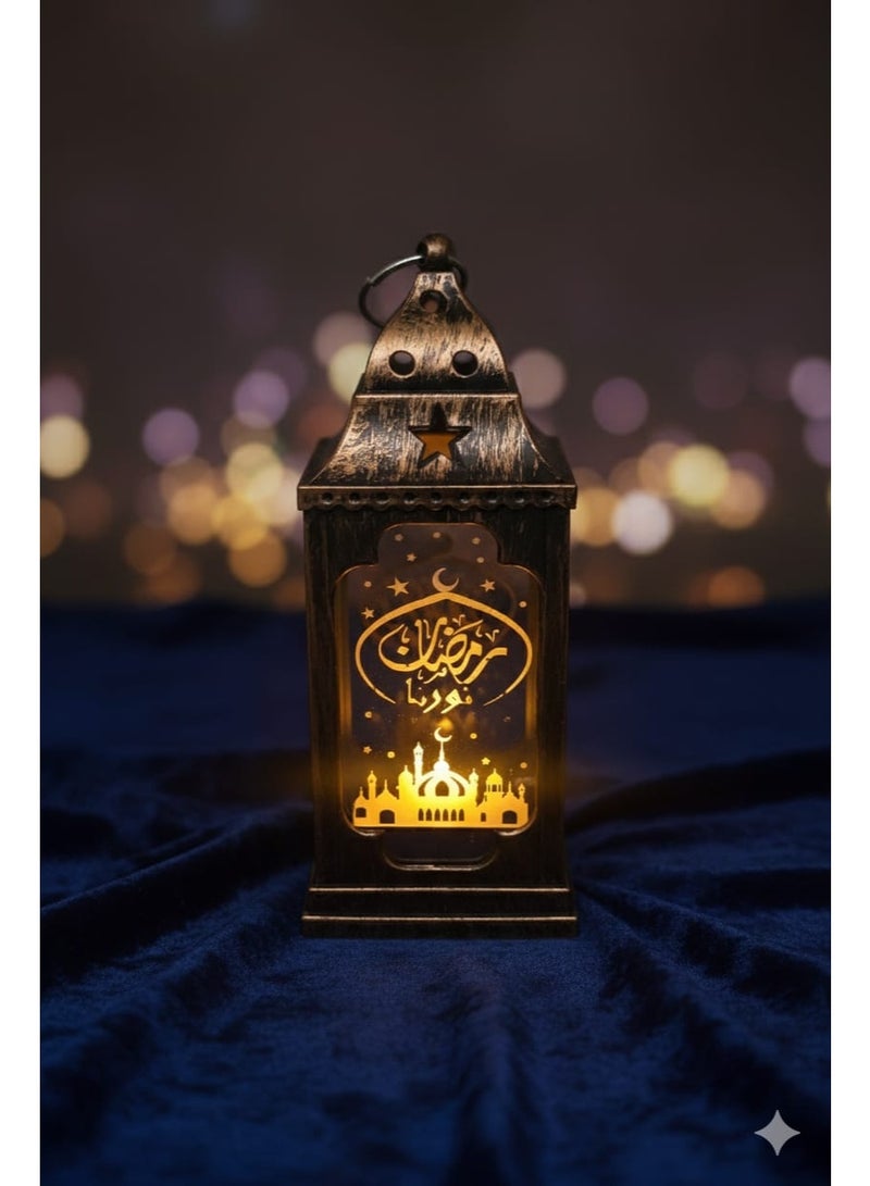 Ramadan lantern, Ramadan Kareem decoration, metal and glass, lantern hanger, 13cm, quantity 1